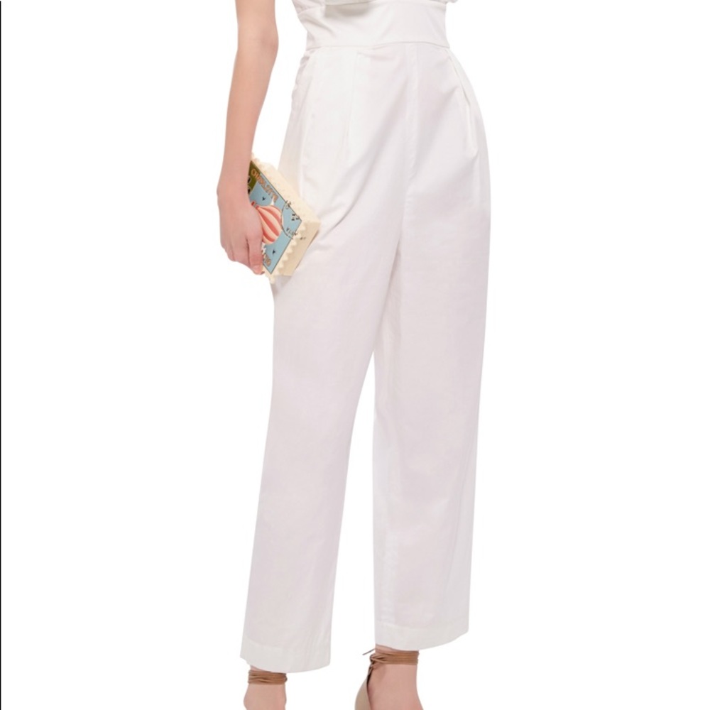 Tibi Flamenco Pleated Cotton Culottes Jumpsuit - Picture 11 of 12